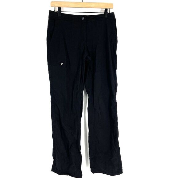 LL Bean Pants Size 4 Women Black Water Repellent Comfort Trail Straight Cargo - Picture 1 of 9